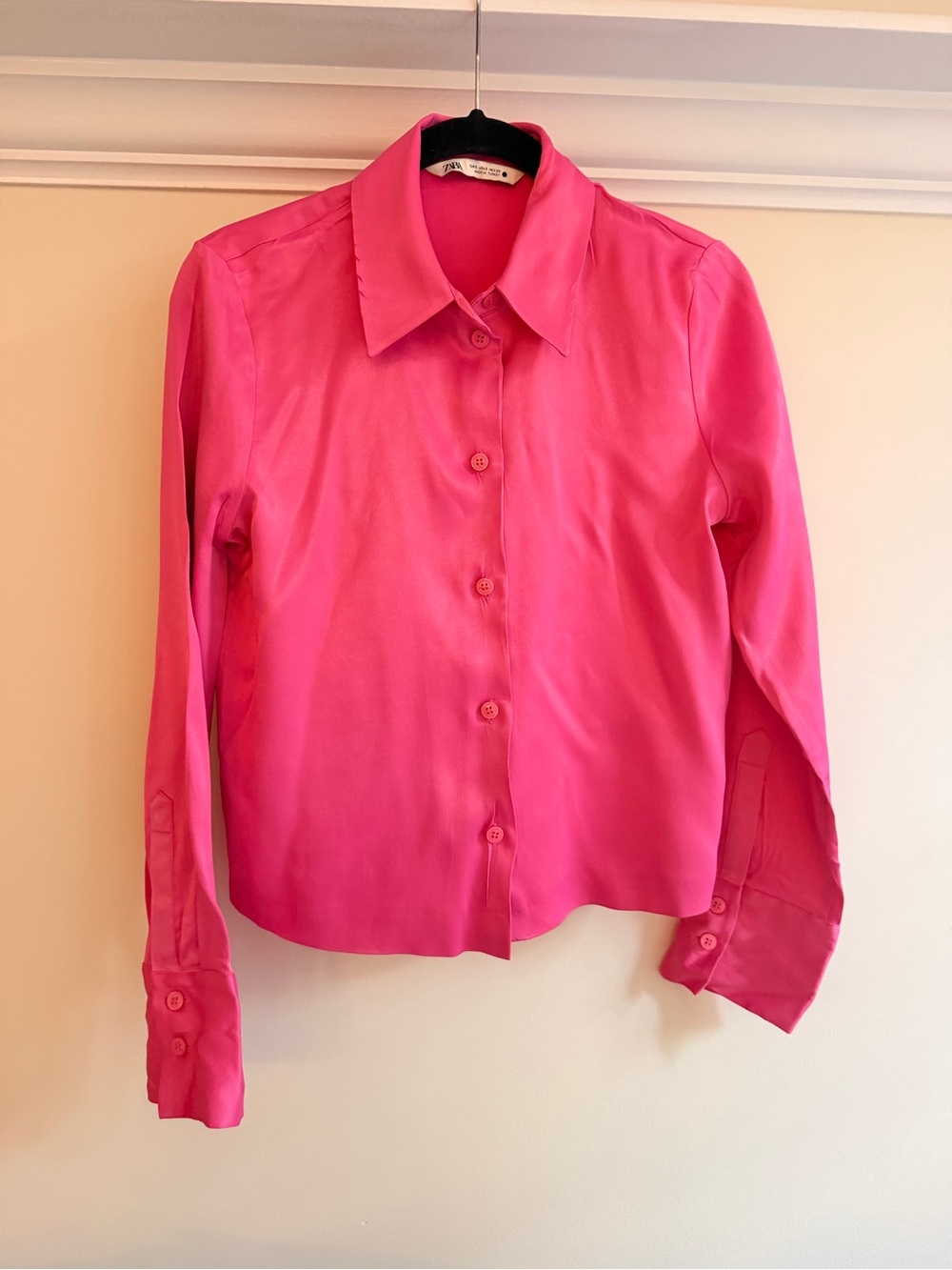 Zara Bright Pink Button-Down Shirt